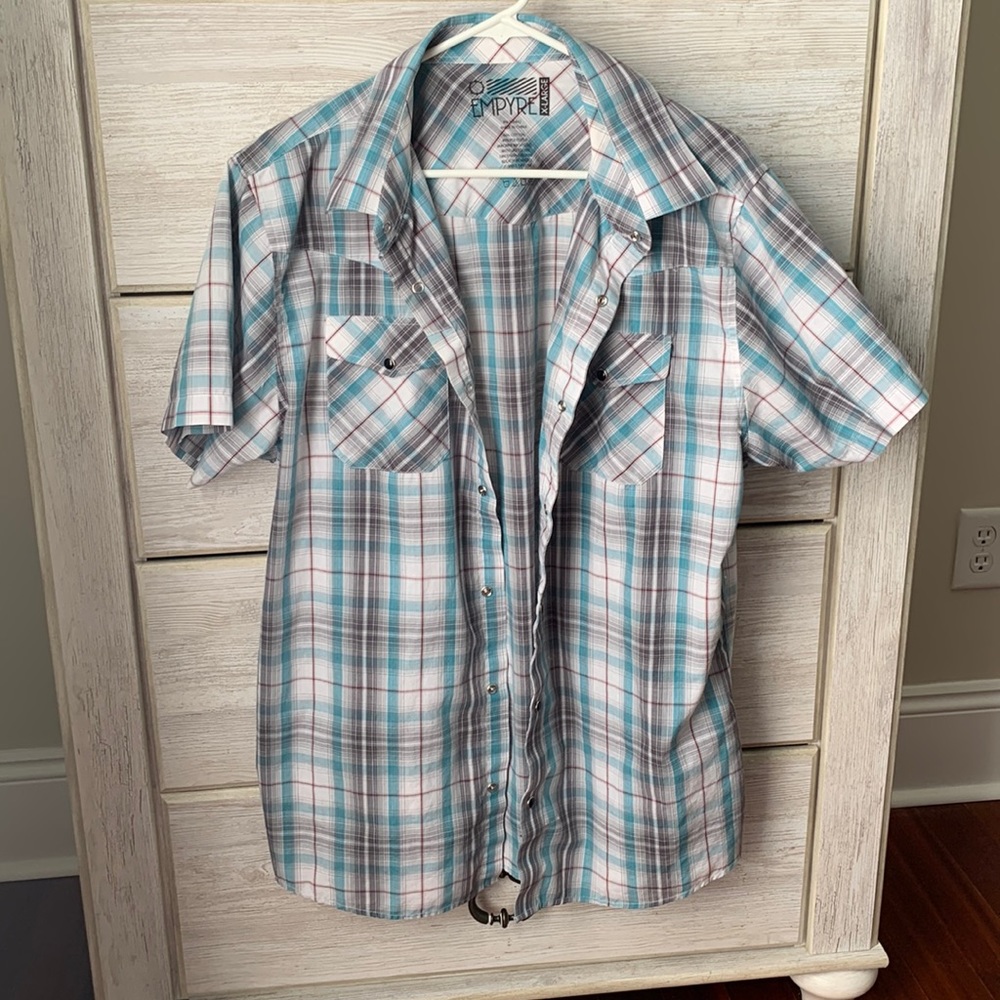 Men’s plaid button up size XL